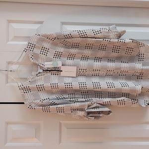 NWT Brown and cream polyester blouse. From Stitch Fix.